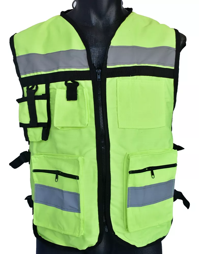 Chaleco Seguridad Industrial Brigadista Reflejante Textil Color Amarillo Neón