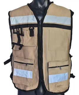 Foto 1 | Chaleco Seguridad Industrial Brigadista Reflejante Textil Caqui