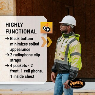 Foto 7 | Chaqueta Bomber De Seguridad Pioneer Hi Vis Impermeable Para Hombre - Venta Internacional.