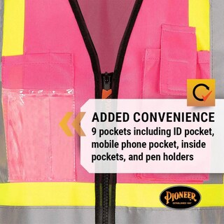 Foto 7 | Chaleco De Seguridad Pioneer Para Mujer Con Cinta Reflectante De Alta Visibilidad Rosa - Venta Internacional.