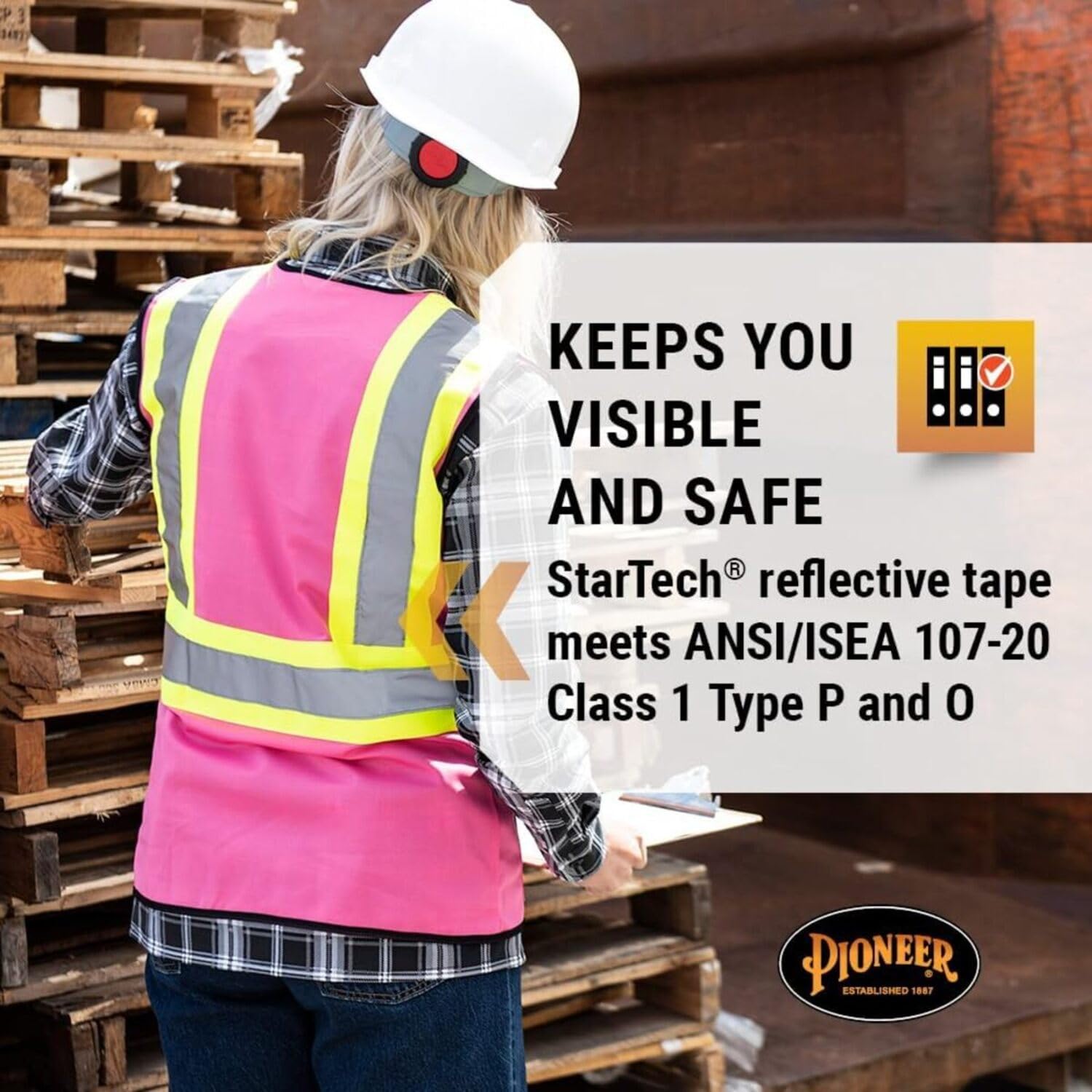 Foto 4 pulgar | Chaleco De Seguridad Pioneer Para Mujer Con Bolsillos Hi-vis Pink - Venta Internacional.