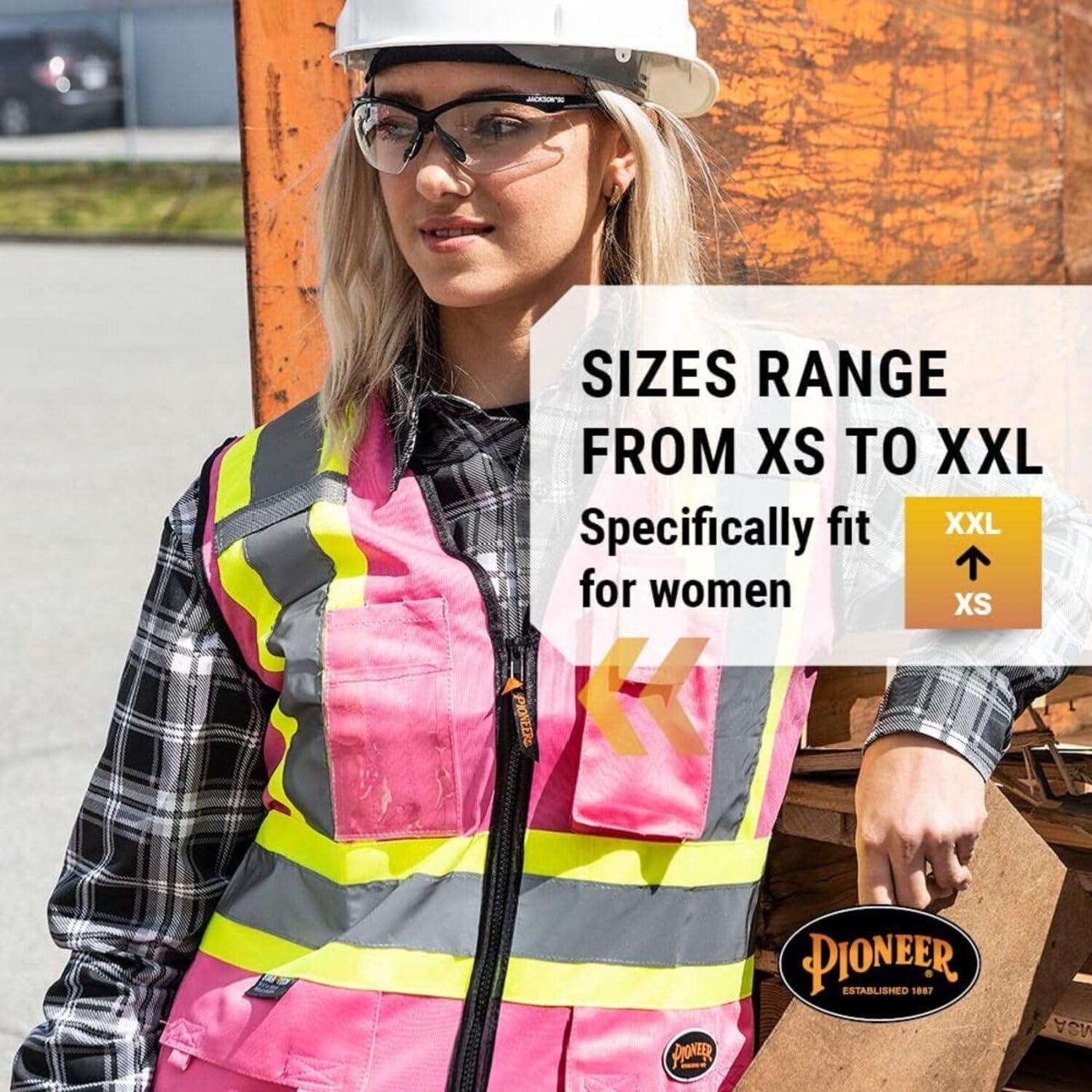 Foto 5 pulgar | Chaleco De Seguridad Pioneer Para Mujer Con Bolsillos Hi-vis Pink - Venta Internacional.