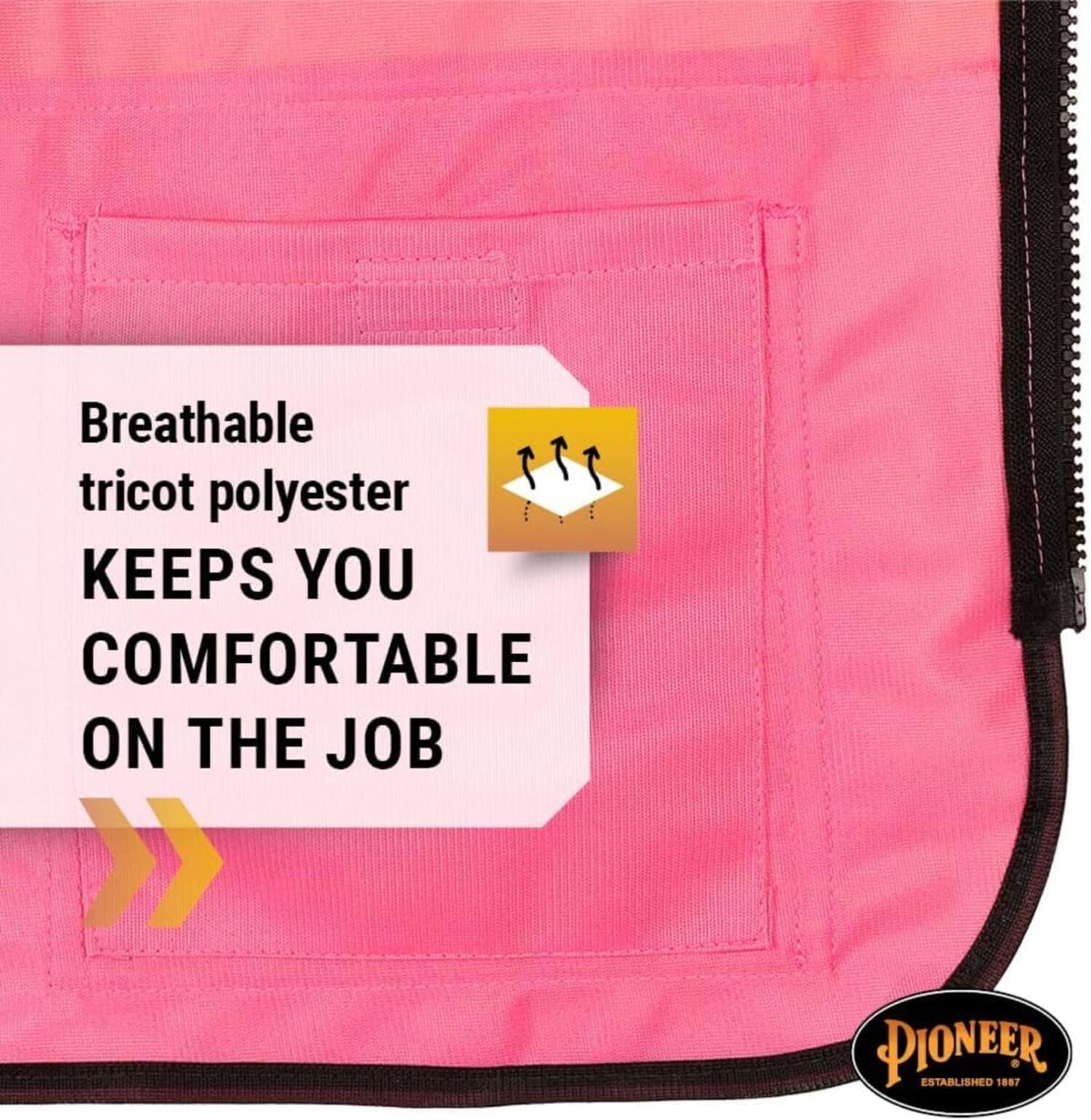 Foto 5 | Chaleco De Seguridad Pioneer Para Mujer Con Bolsillos Hi-vis Pink - Venta Internacional.
