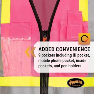 Foto 7 | Chaleco De Seguridad Pioneer Para Mujer Con Bolsillos Hi-vis Pink - Venta Internacional.