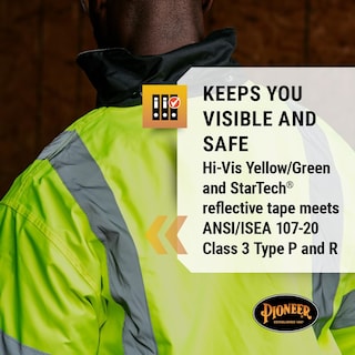 Foto 3 | Chaqueta Bomber De Seguridad Pioneer Hi Vis Impermeable Para Hombre - Venta Internacional.
