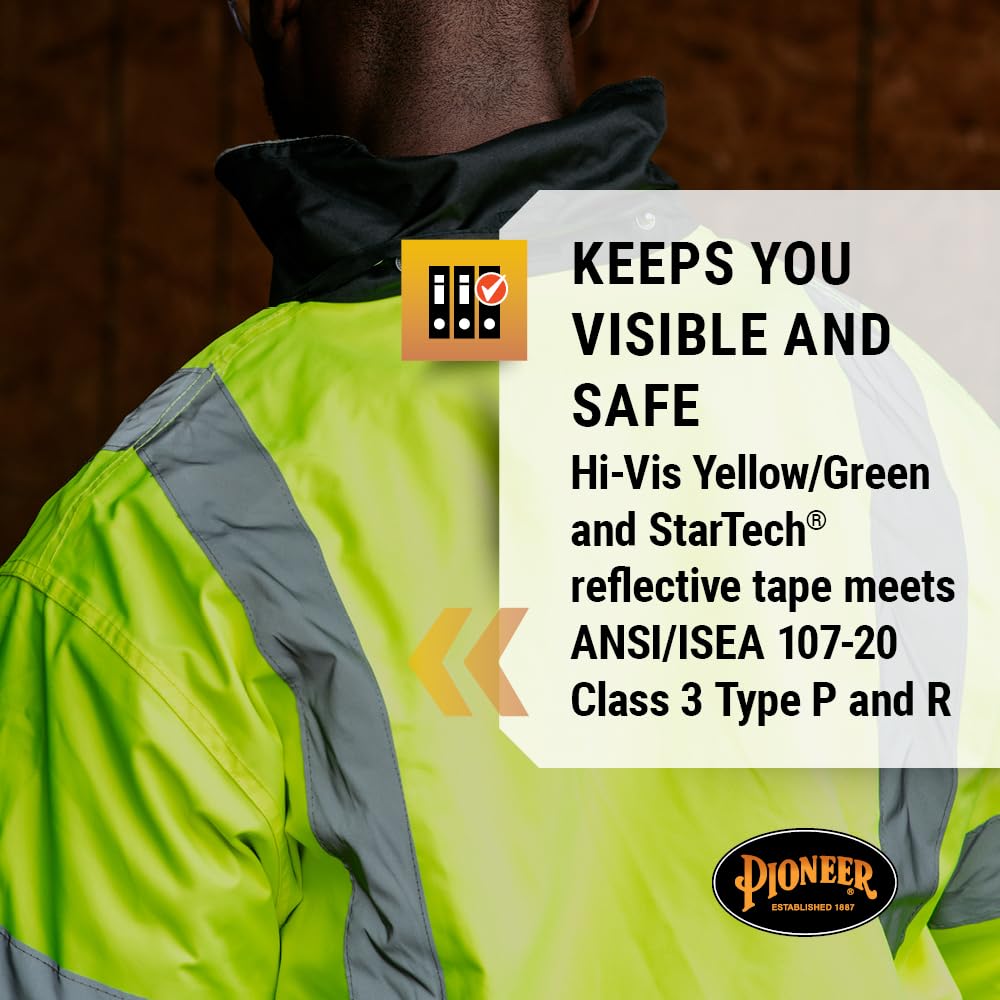 Foto 4 pulgar | Chaqueta Bomber De Seguridad Pioneer Hi Vis Impermeable Para Hombre - Venta Internacional.