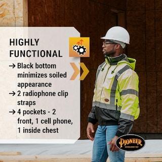 Foto 7 | Chaqueta Bomber De Seguridad Pioneer Hi Vis Impermeable Para Hombre - Venta Internacional.