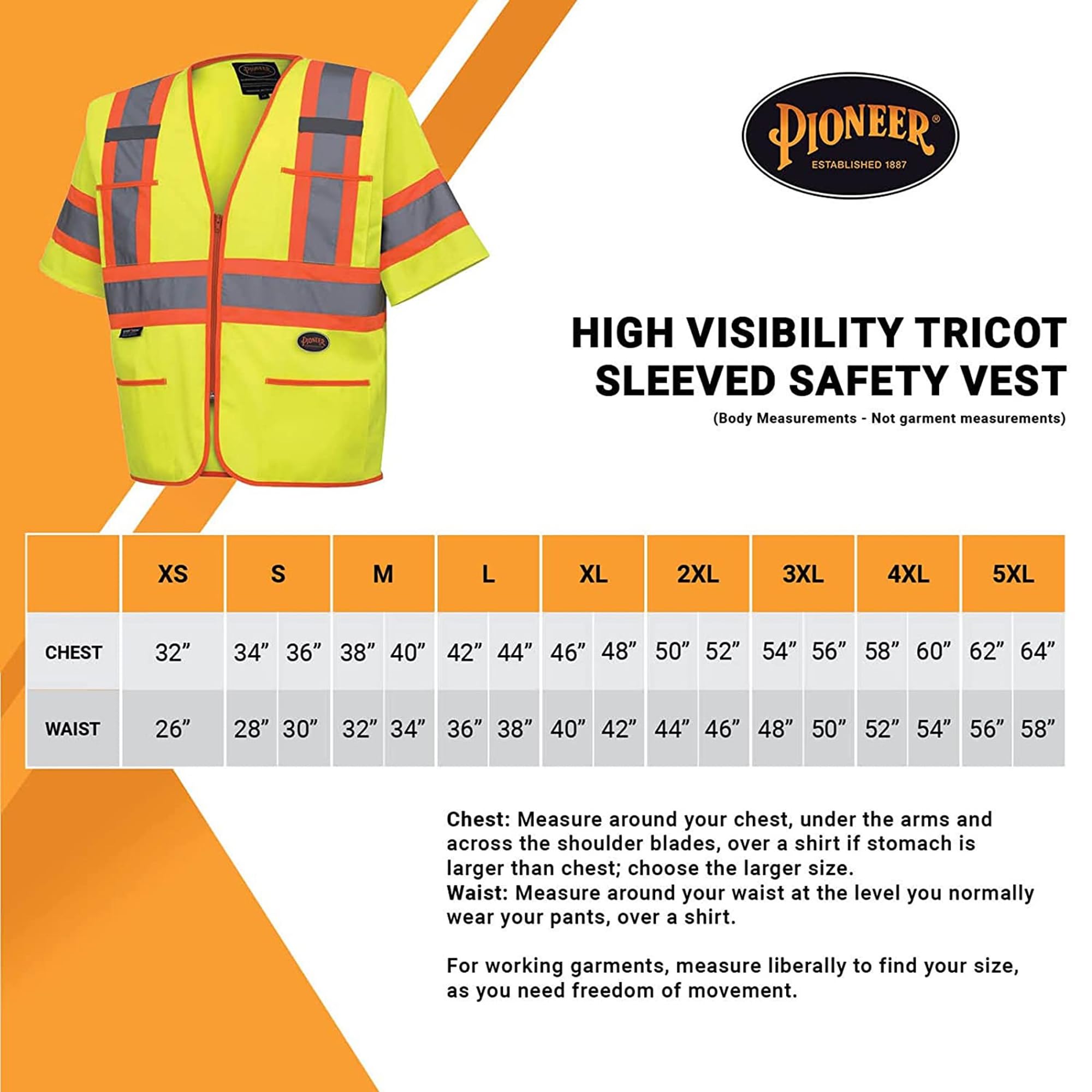 Foto 7 pulgar | Chaleco De Seguridad Pioneer Hi Vis Con Mangas Para Hombre Y Mujer, Clase 3 - Venta Internacional.