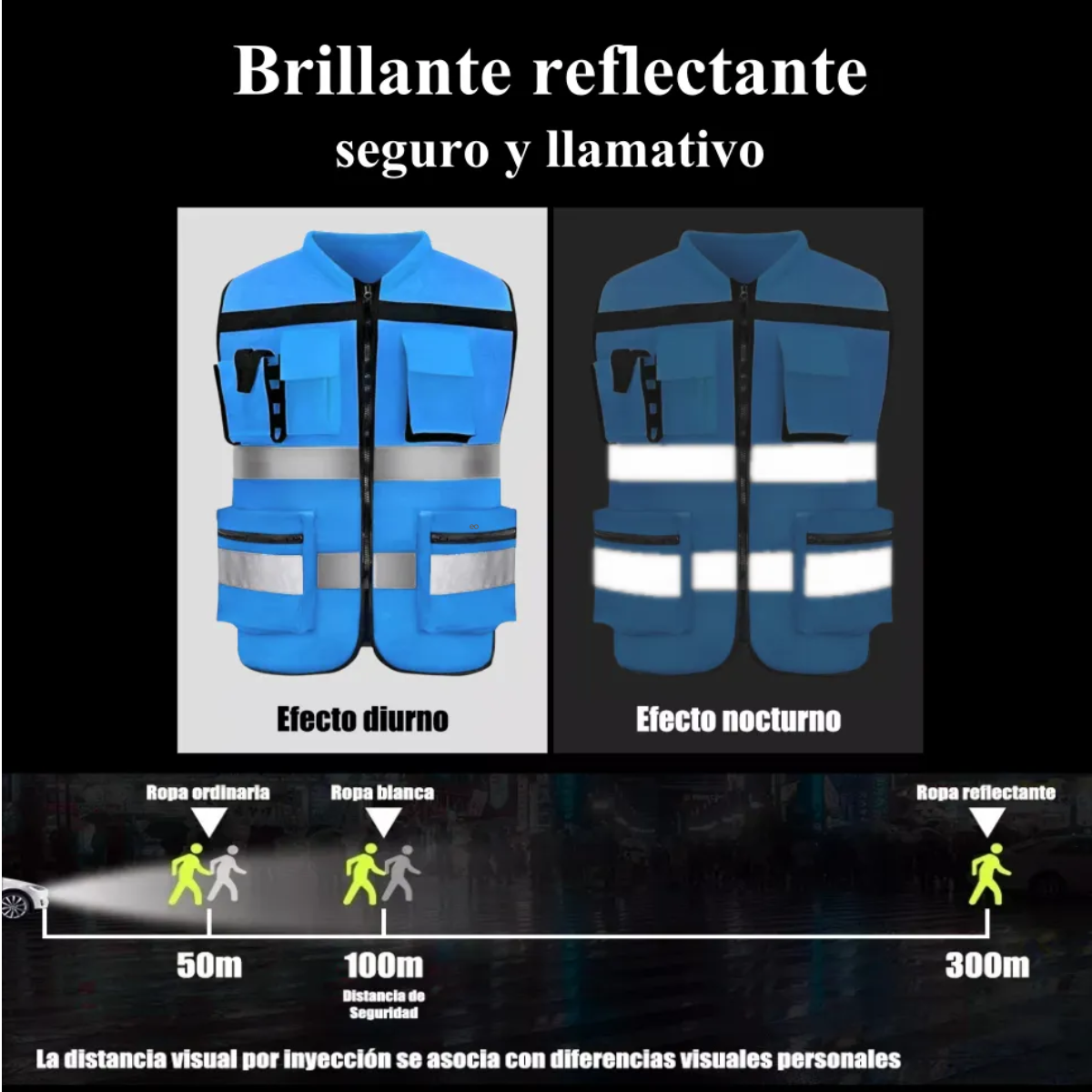 Foto 3 pulgar | Chaleco De Seguridad Reflejante Industrial Talla M Eo Safe Imports Esi-19835 Azul