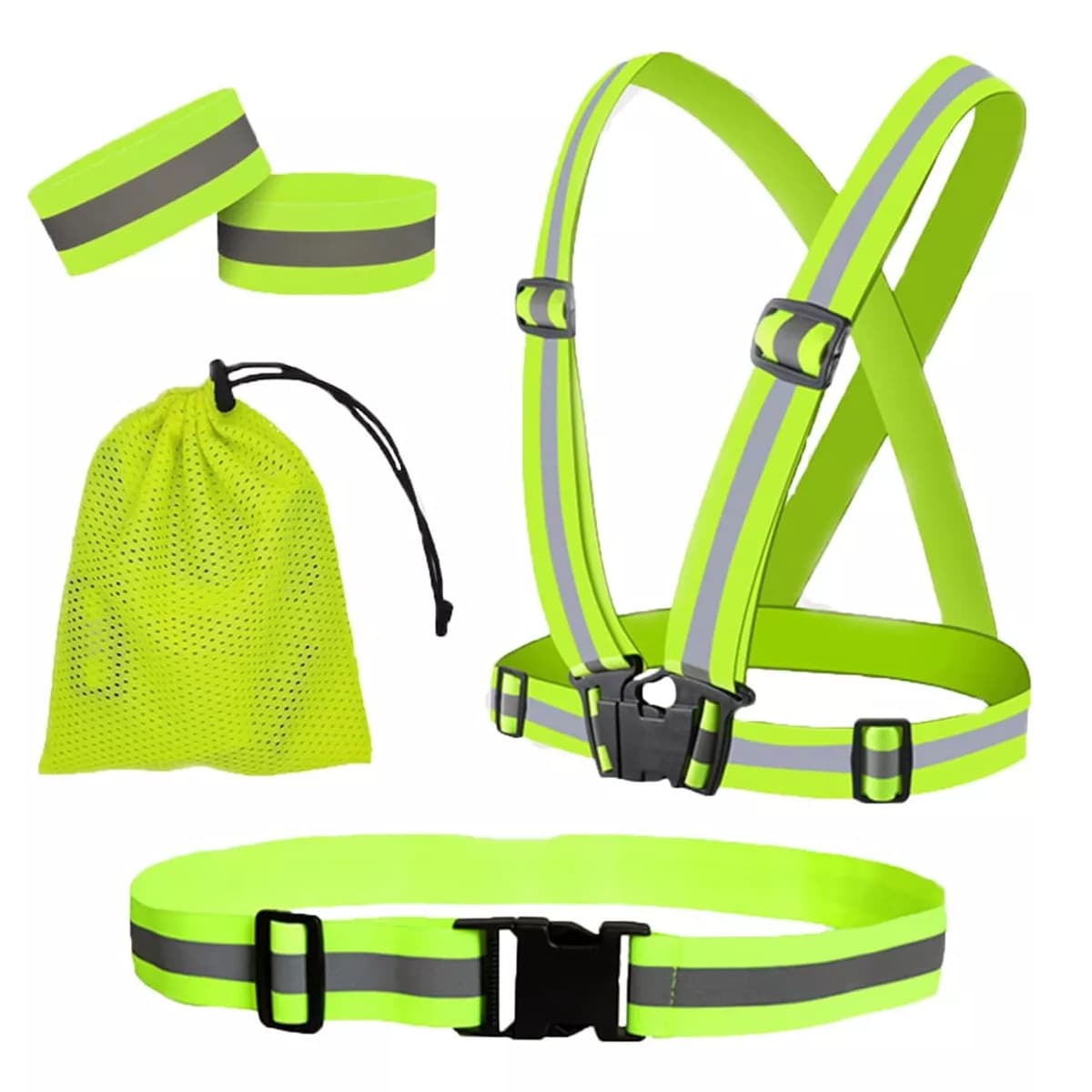 Kit Chaleco Reflejante Seguridad Eo Safe Imports Esi-10189 Verde 5 Piezas $501