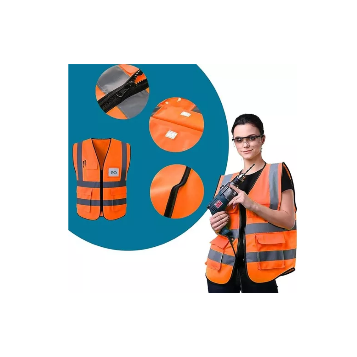 Foto 4 pulgar | Kit Chaleco De Seguridad Industrial Reflejante 3pzas Eo Safe Imports Esi-10188-1 Naranja