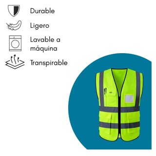 Foto 2 | Set Chaleco Seguridad Reflejante Alta Visibilidad 3 Piezas Eo Safe Imports Esi-10185-1 Multicolor