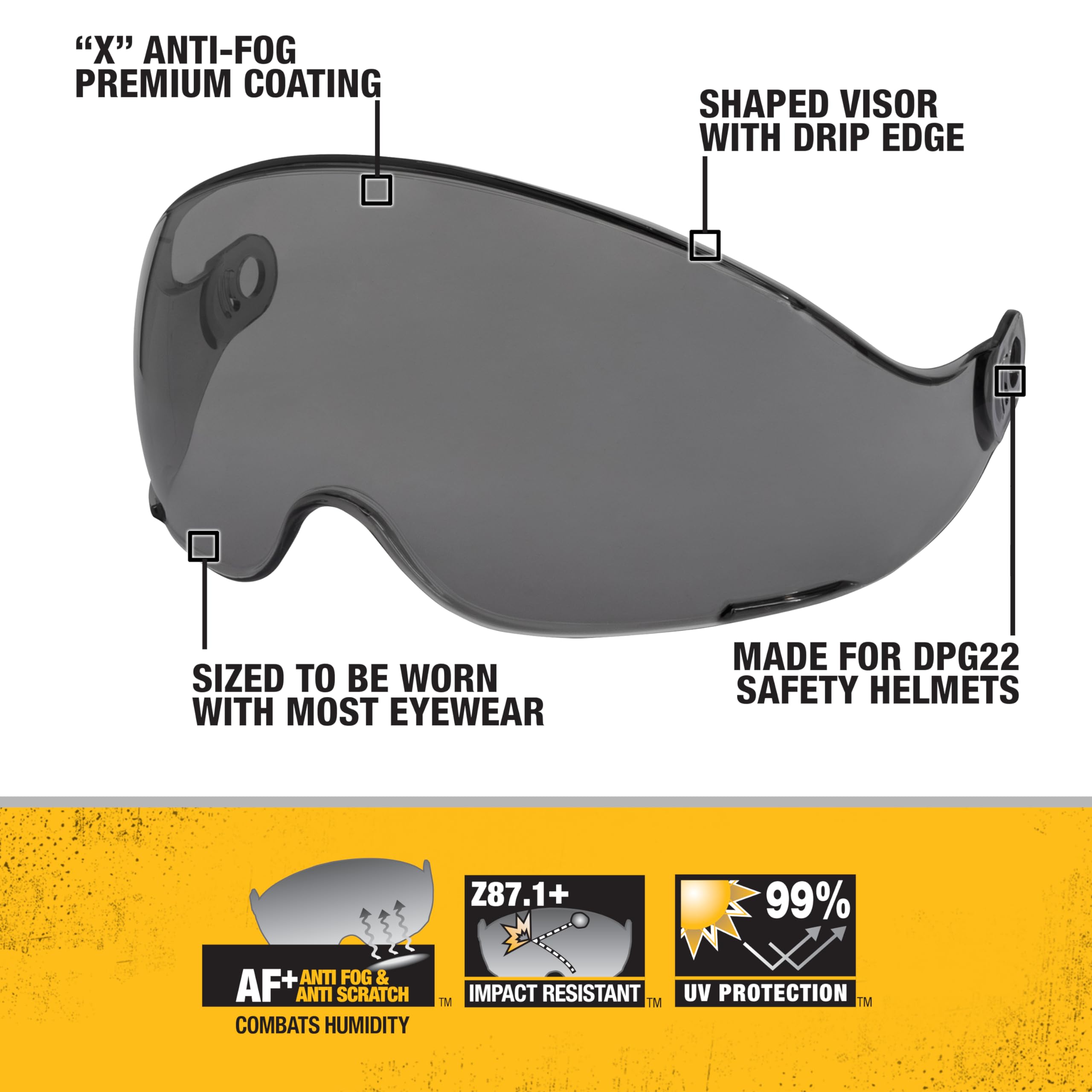 Foto 3 pulgar | Visera Dewalt Dpg22-sh Con Lente Antivaho Y Humos Para Casco - Venta Internacional.