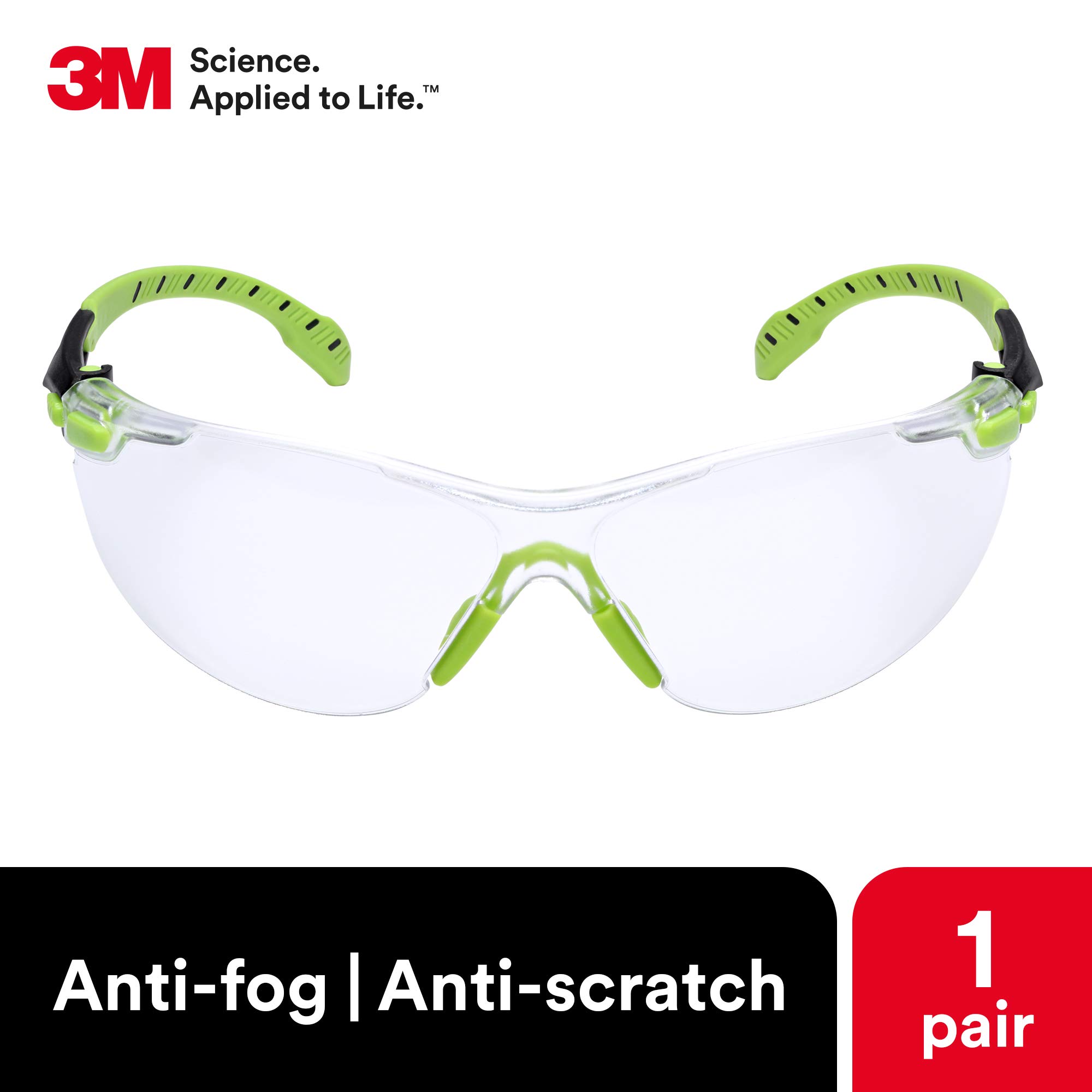 Foto 4 pulgar | Gafas De Seguridad 3m Solus 1000 S1201sgaf Montura Verde/negra - Venta Internacional.