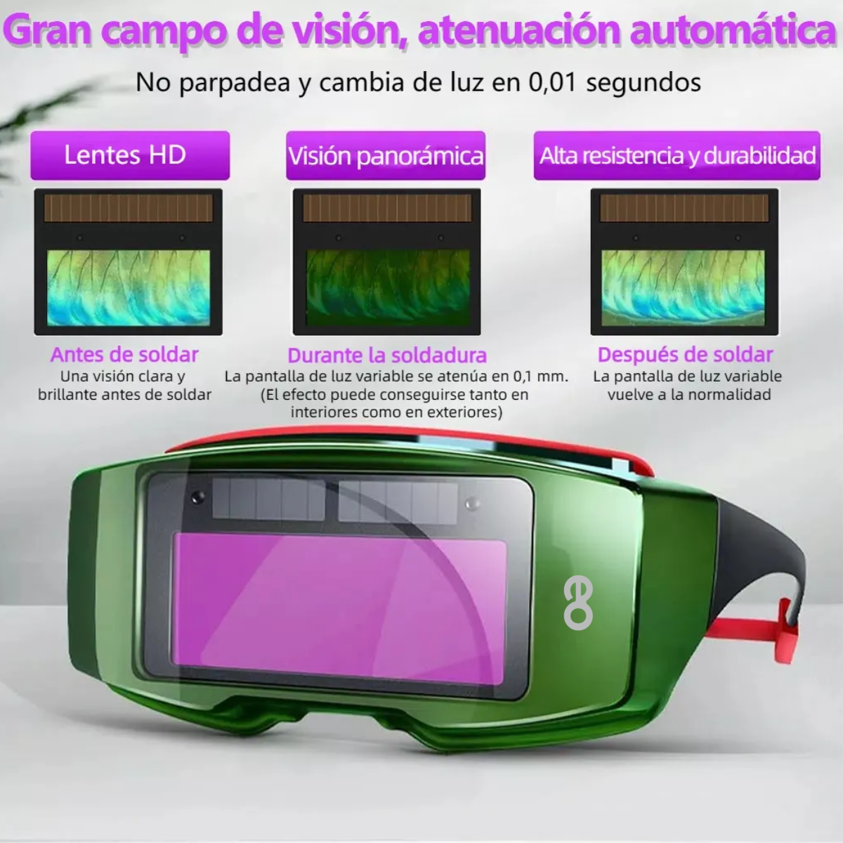 Foto 4 pulgar | Gafas De Seguridad Para Soldadura Con Oscurecimiento Automático Verde Oscuro Eo Safe Imports Esi-18661 Verde