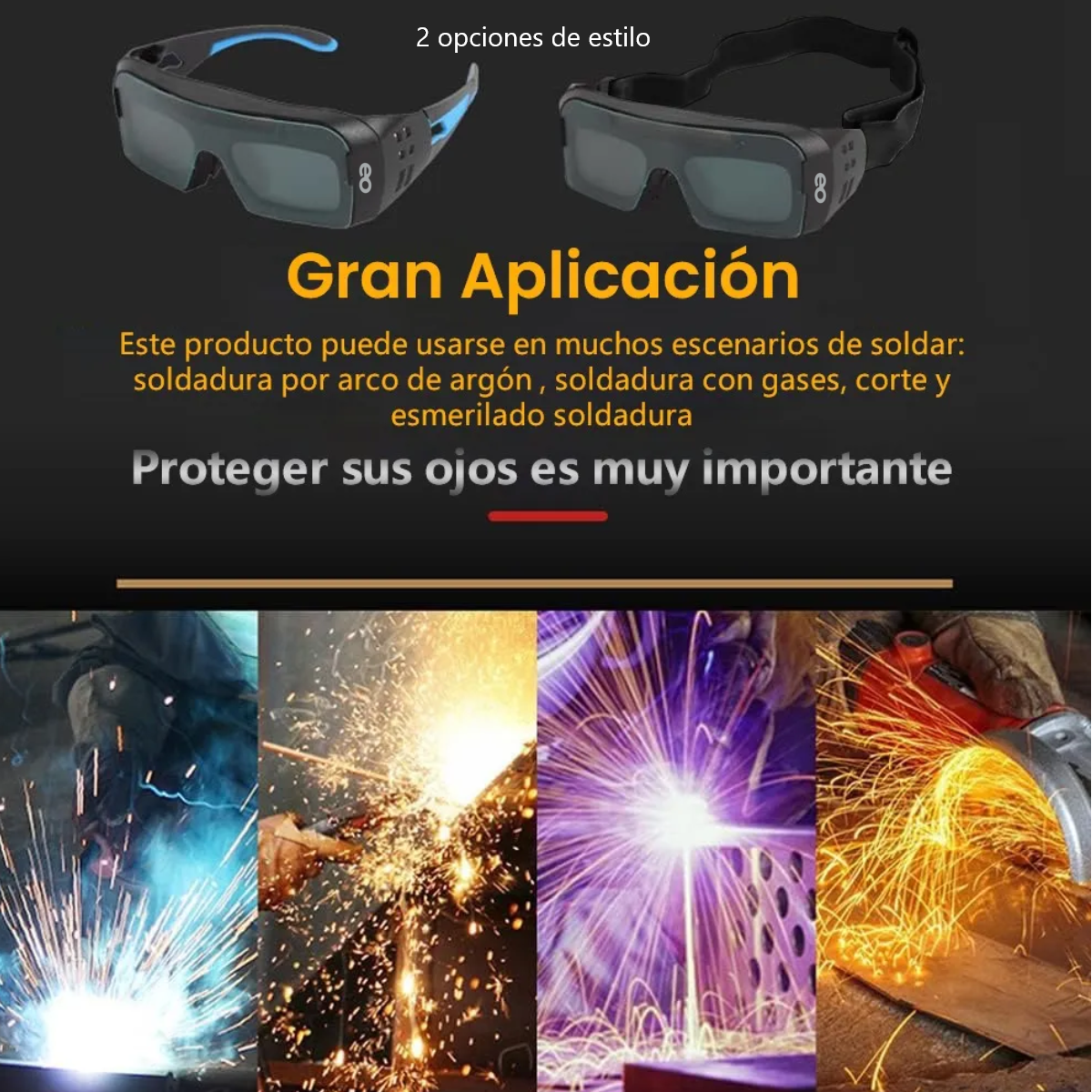 Foto 3 pulgar | Gafas De Seguridad Para Soldar Con Oscurecimiento Automático Eo Safe Imports Esi-18660 Negro