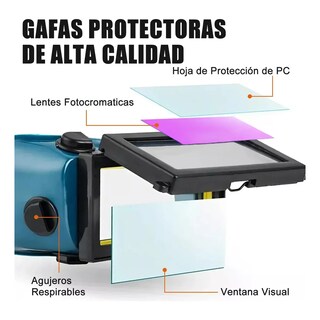 Foto 2 | Lente De Protección Con Oscurecimiento Automático/gafas Eo Safe Imports Esi-18662 Azul