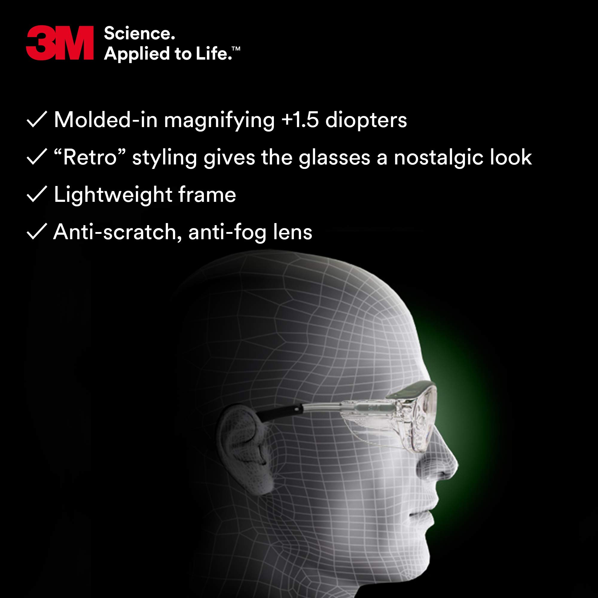 Foto 5 pulgar | Gafas De Seguridad 3m Nuvo Con Lectores Y Lente Transparente De 1,5 Dioptrías - Venta Internacional.