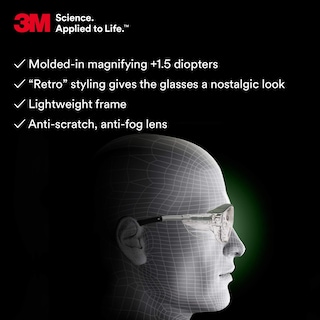 Foto 4 | Gafas De Seguridad 3m Nuvo Con Lectores Y Lente Transparente De 1,5 Dioptrías - Venta Internacional.