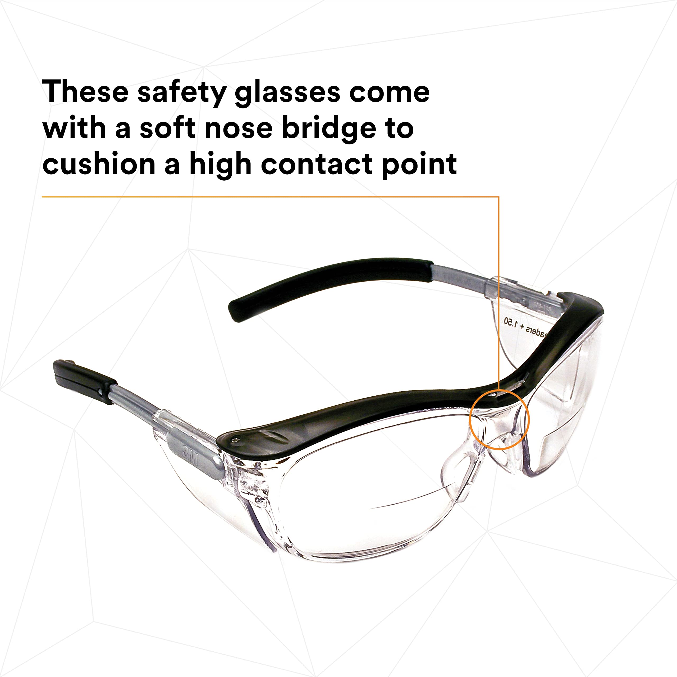 Foto 6 pulgar | Gafas De Seguridad 3m Nuvo Con Lectores Y Lente Transparente De 1,5 Dioptrías - Venta Internacional.