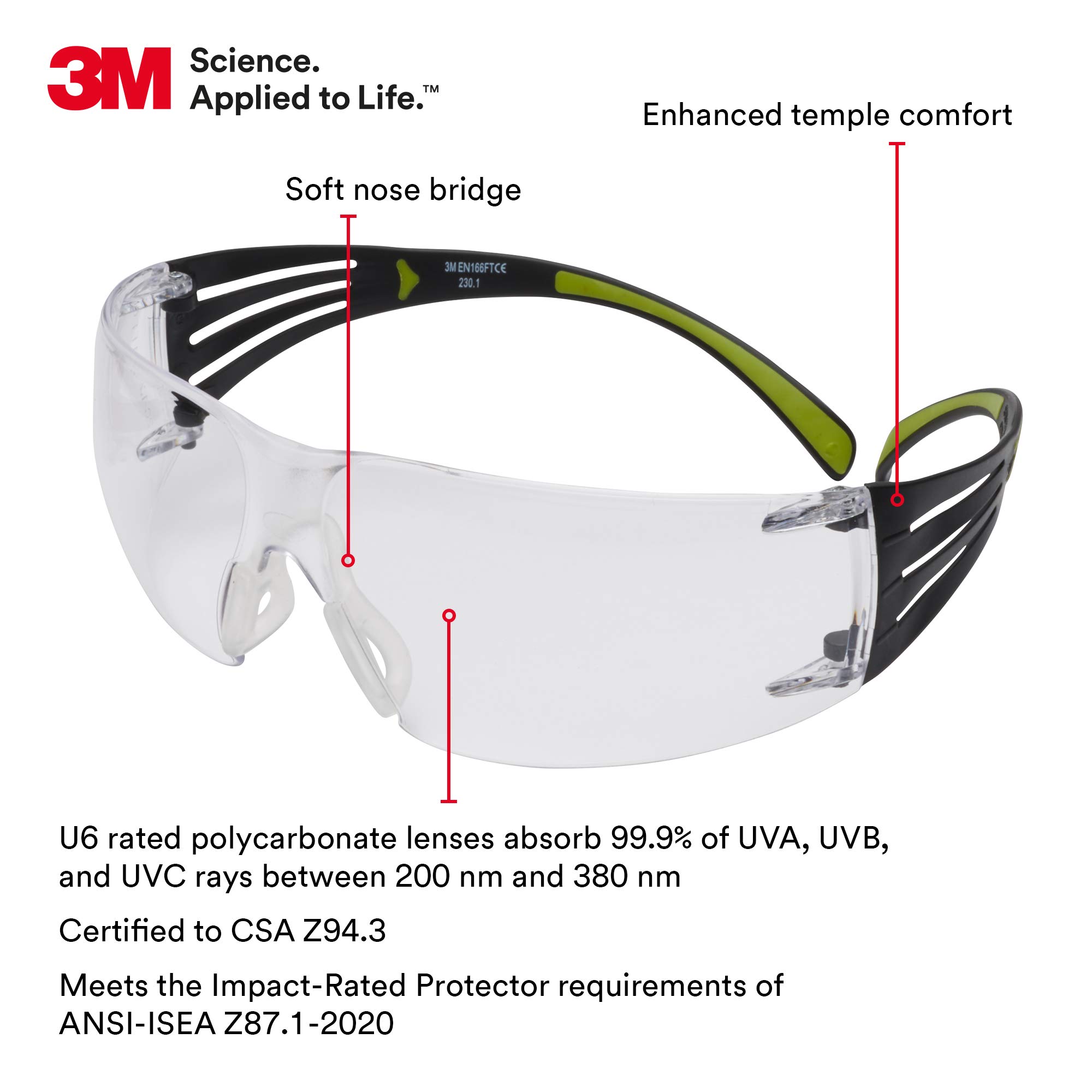 Foto 4 pulgar | Gafas De Seguridad 3m Securefit, Antivaho, Antiarañazos, Lentes Transparentes - Venta Internacional.