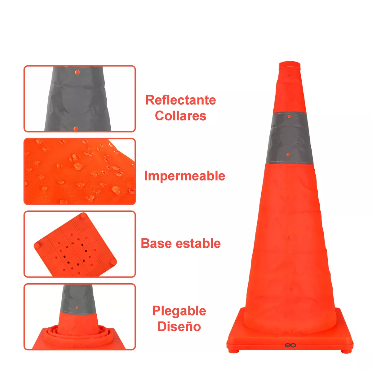 Foto 3 pulgar | Conos de Seguridad Eo Safe Imports Anaranjados con Luz y Reflejante 2 Piezas