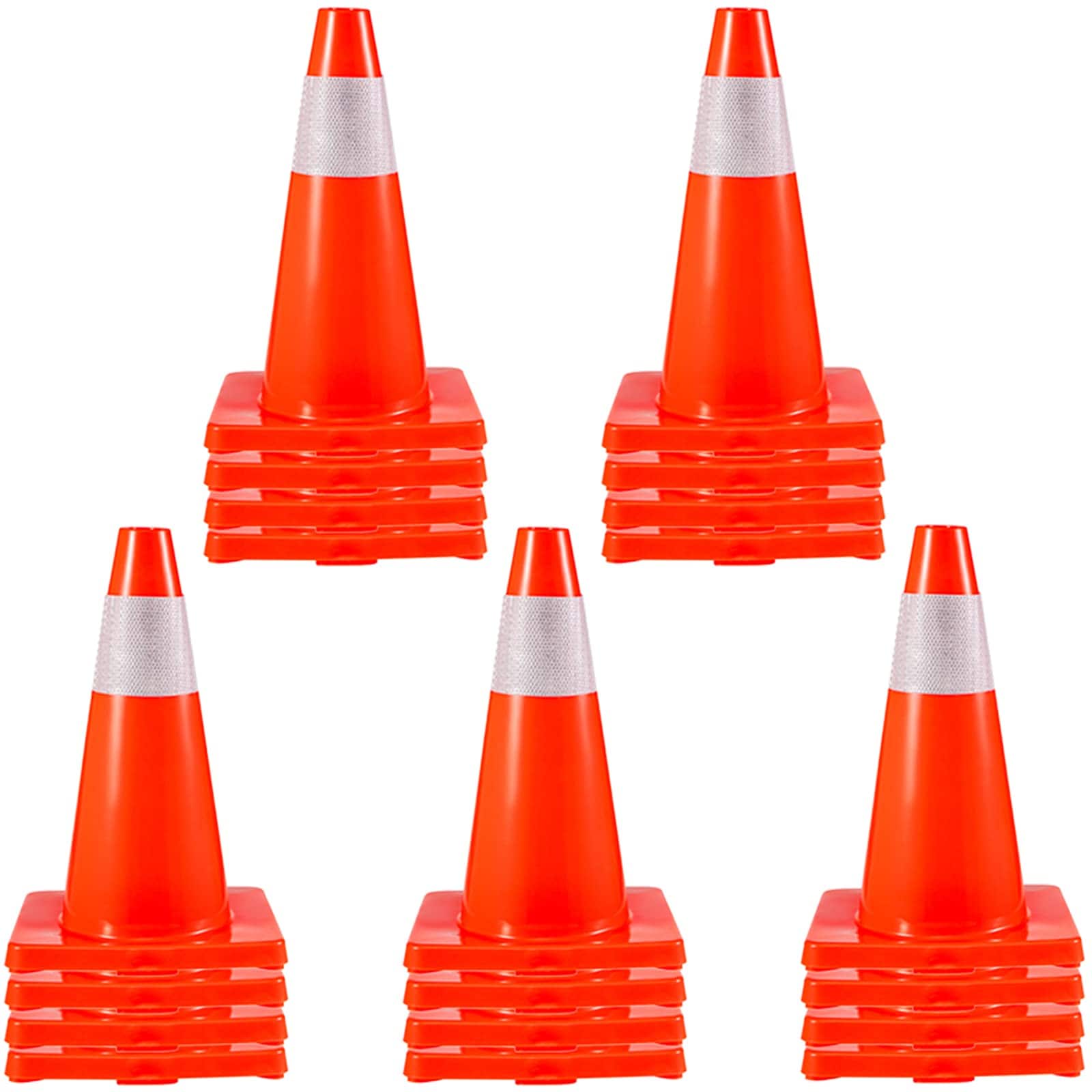 Base De Pvc Traffic Cones Vevor De 18 Pulgadas Con Collares Reflectantes X20 - Venta Internacional. $4,540