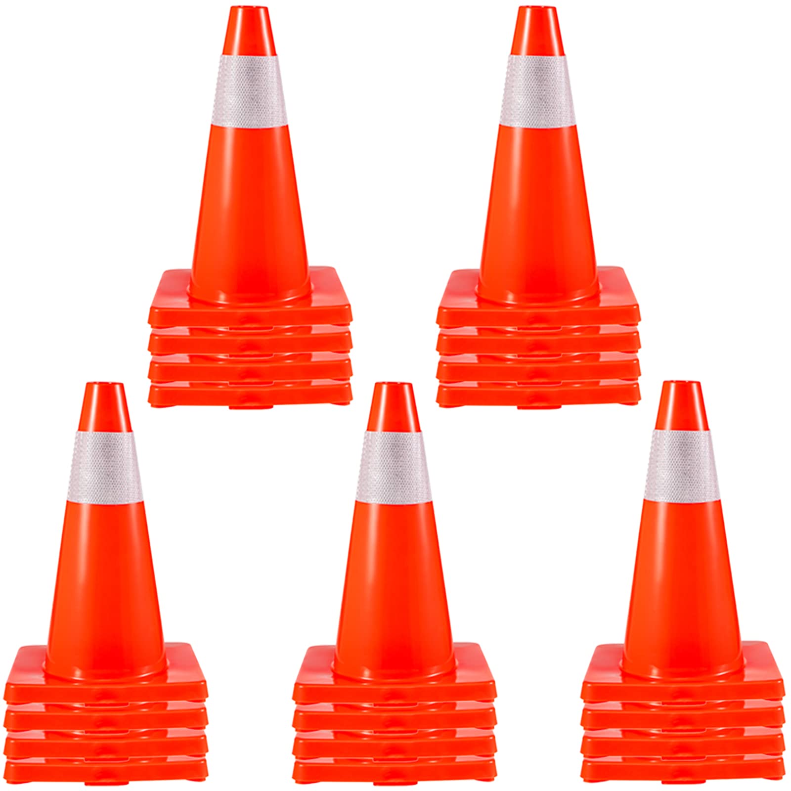 Foto 1 | Base De Pvc Traffic Cones Vevor De 18 Pulgadas Con Collares Reflectantes X20 - Venta Internacional.