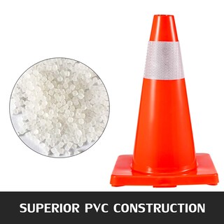 Foto 2 | Base De Pvc Traffic Cones Vevor De 18 Pulgadas Con Collares Reflectantes X20 - Venta Internacional.