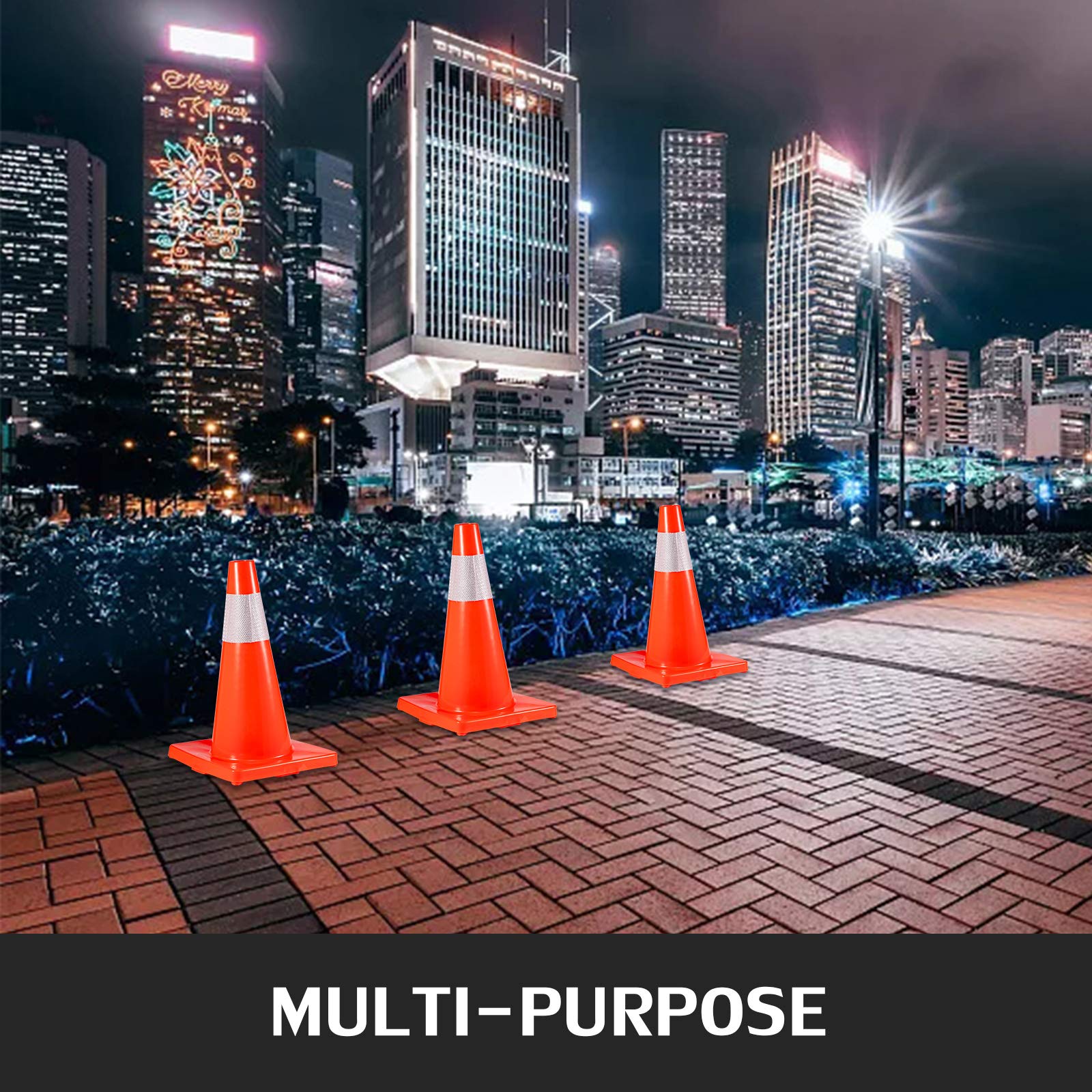Foto 7 | Base De Pvc Traffic Cones Vevor De 18 Pulgadas Con Collares Reflectantes X20 - Venta Internacional.