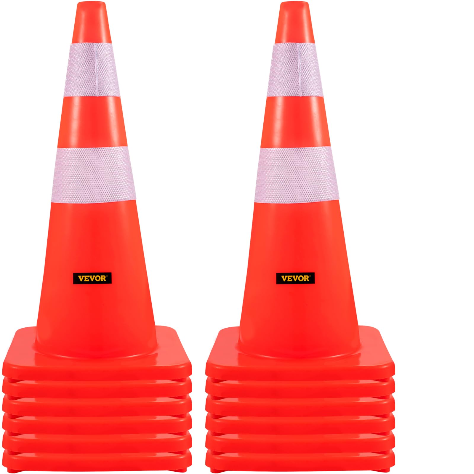 Foto 2 pulgar | Conos De Seguridad Vevor De 73 Cm De Altura, Pvc, Color Naranja, Con Collar Reflectante - Venta Internacional.