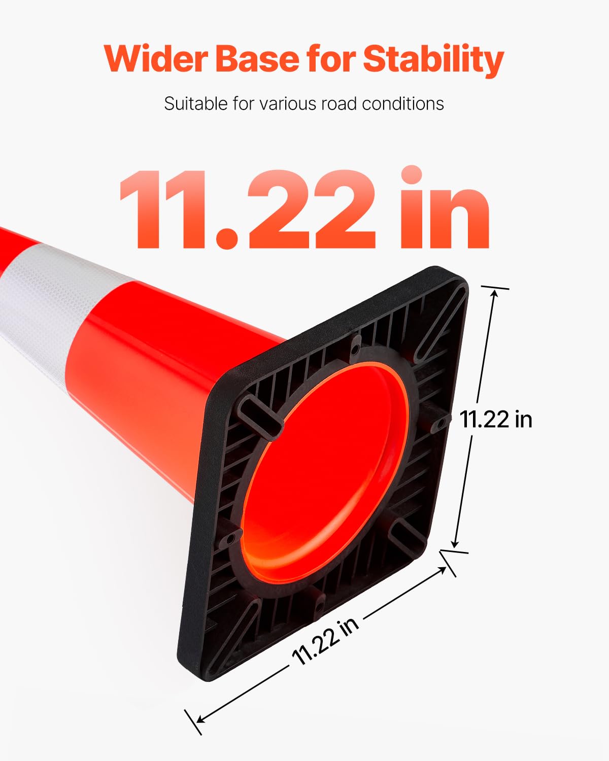 Foto 6 pulgar | Conos De Seguridad Vevor De 45 Cm De Altura, Pvc, Color Naranja, Con Cuello Reflectante - Venta Internacional.
