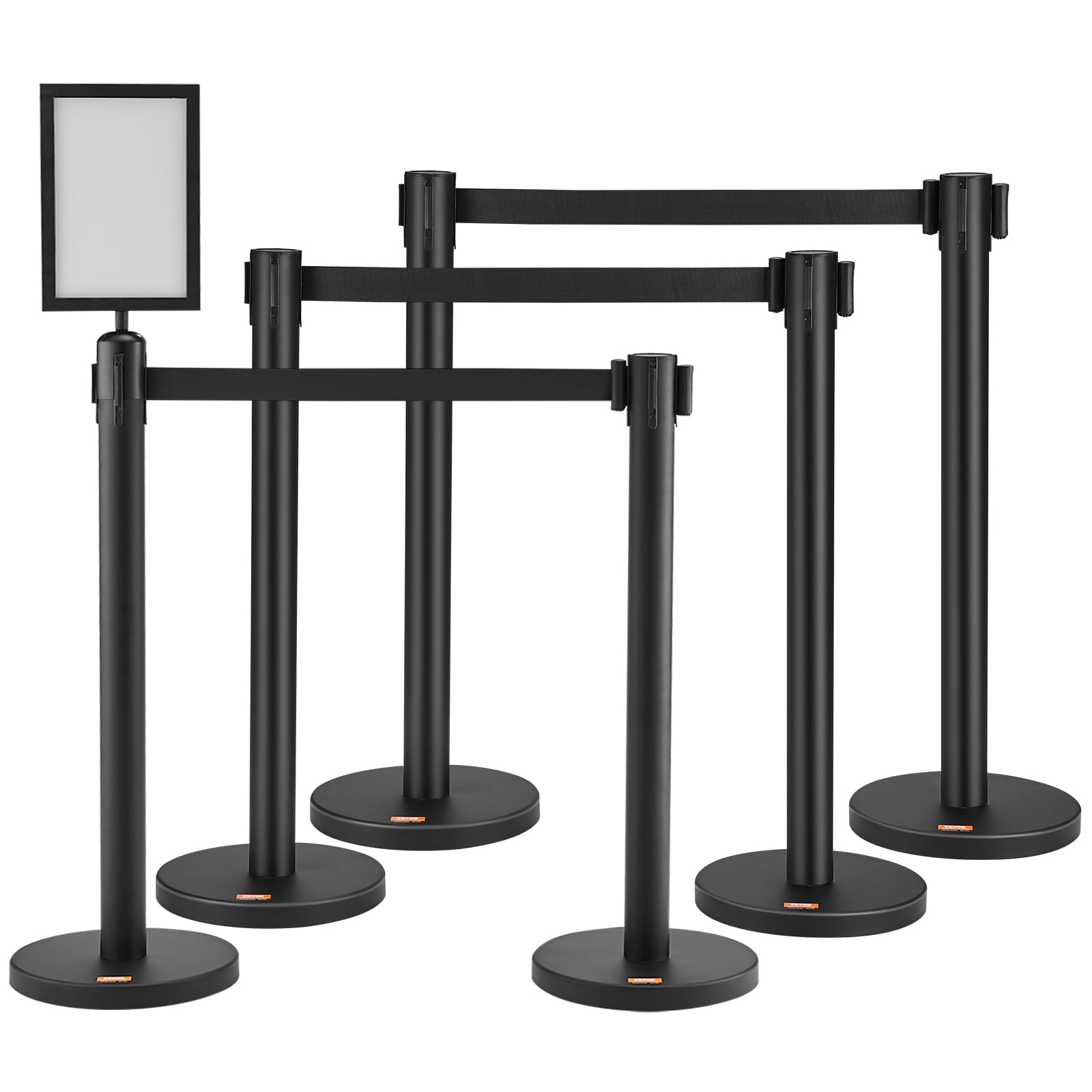 Foto 2 pulgar | Crowd Control Stanchions Vevor, Paquete De 6 Con Cinturón Retráctil - Venta Internacional.