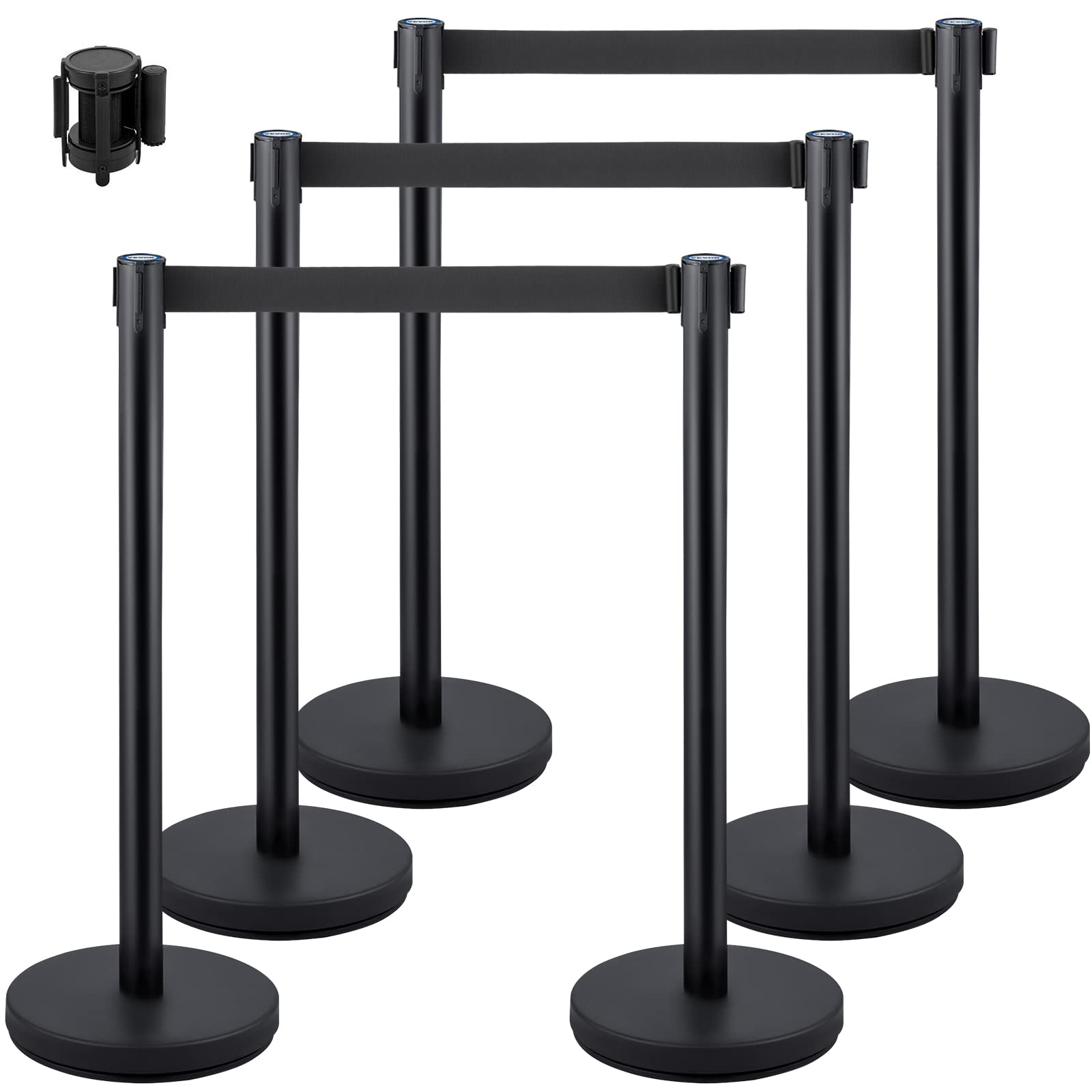 Foto 2 pulgar | Crowd Control Stanchions Vevor, Paquete De 6 Con 3 Correas Retráctiles - Venta Internacional.
