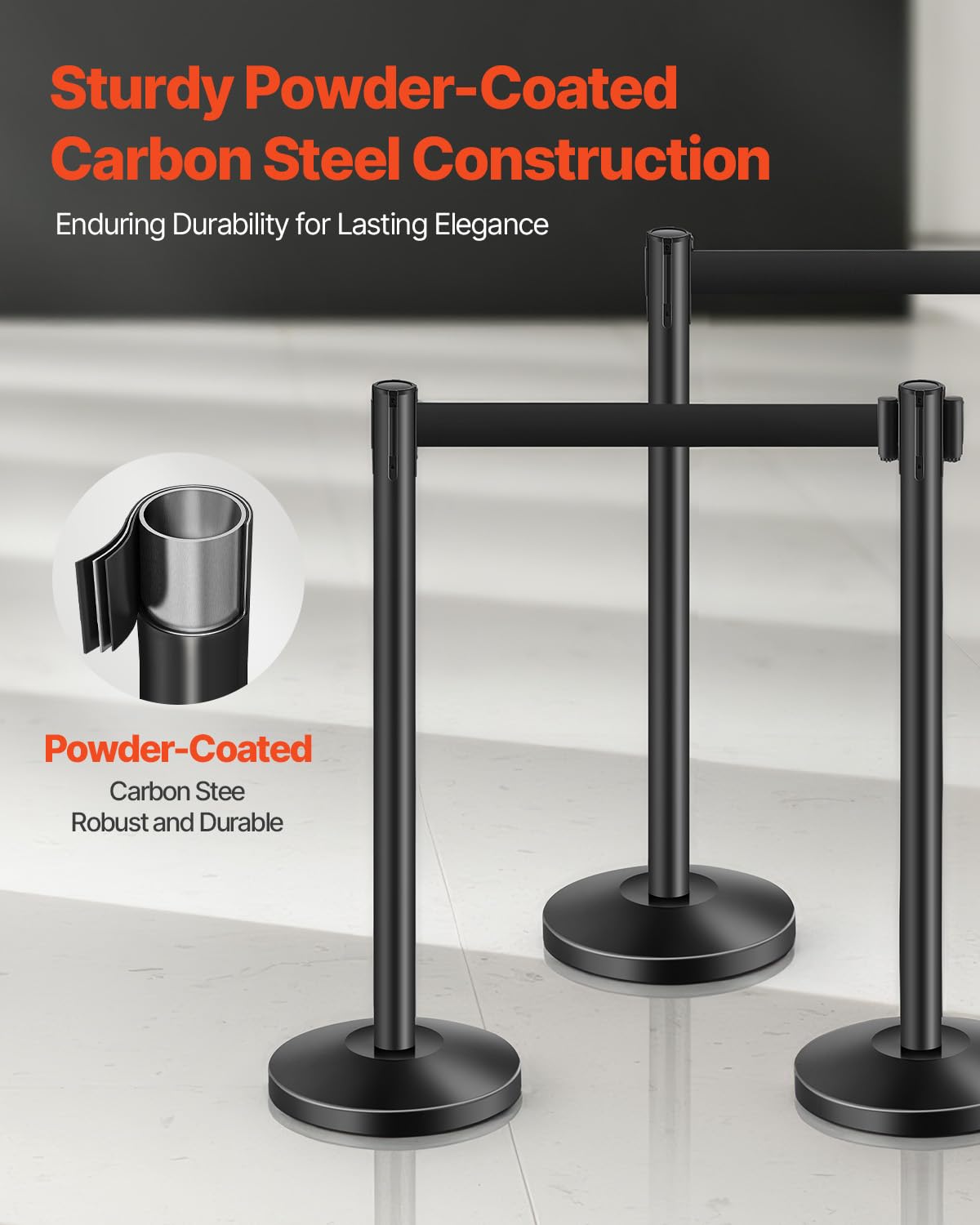 Foto 3 pulgar | Stanchion Vevor De Control De Multitudes Con Correas Retráctiles X4 - Venta Internacional.
