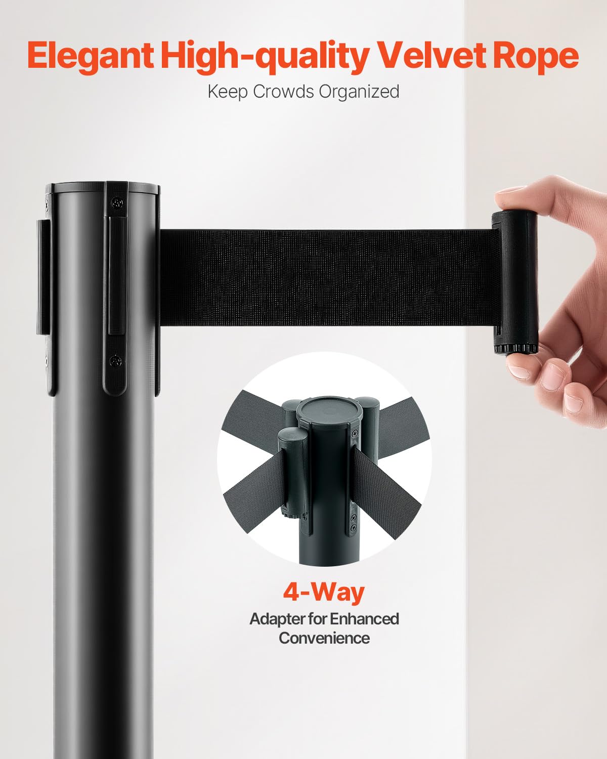 Foto 6 | Stanchion Vevor De Control De Multitudes Con Correas Retráctiles X4 - Venta Internacional.