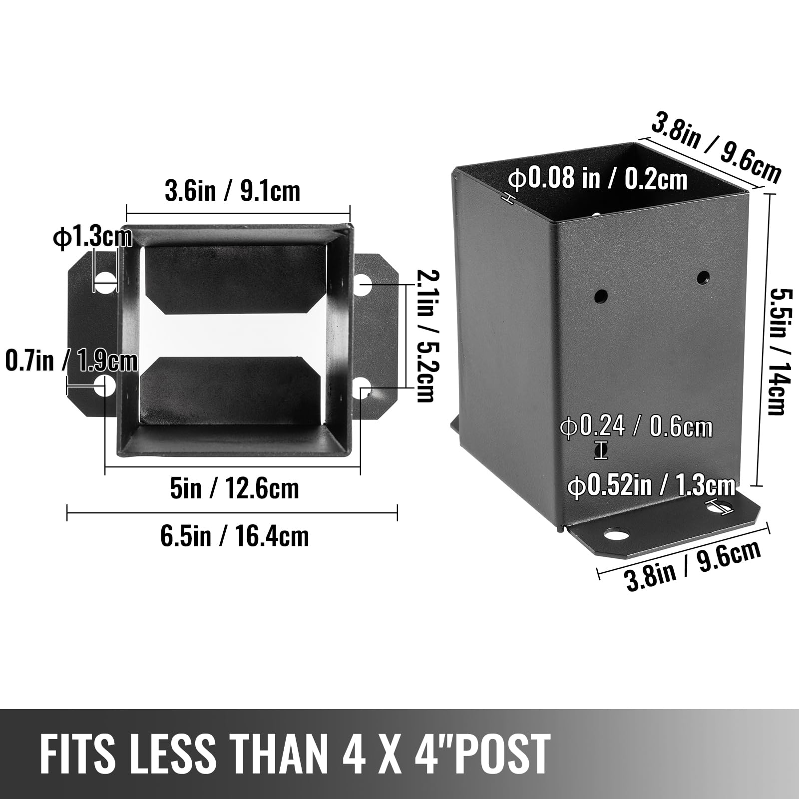Foto 5 pulgar | Valla de Madera Post Base Vevor de 4 x 4"- Venta Internacional