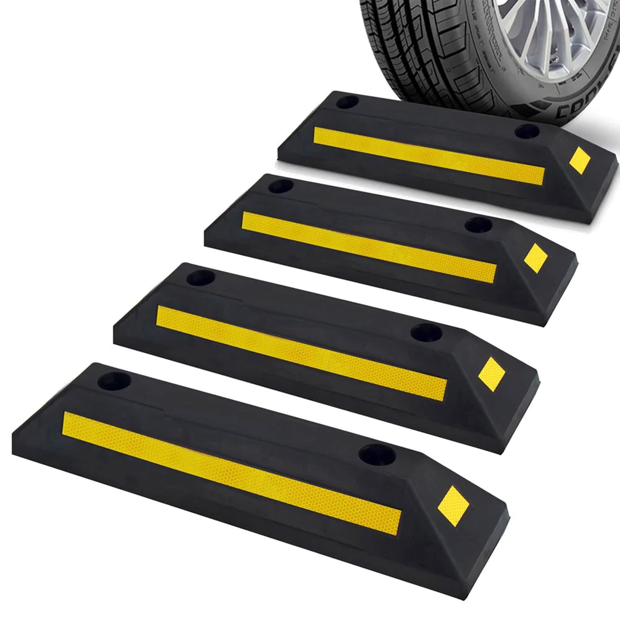 Foto 1 | Tapón De Rueda Pyle Curb De Goma Para Vehículos De Garaje, Paquete De 4 Unidades, Pcrstp1 - Venta Internacional.