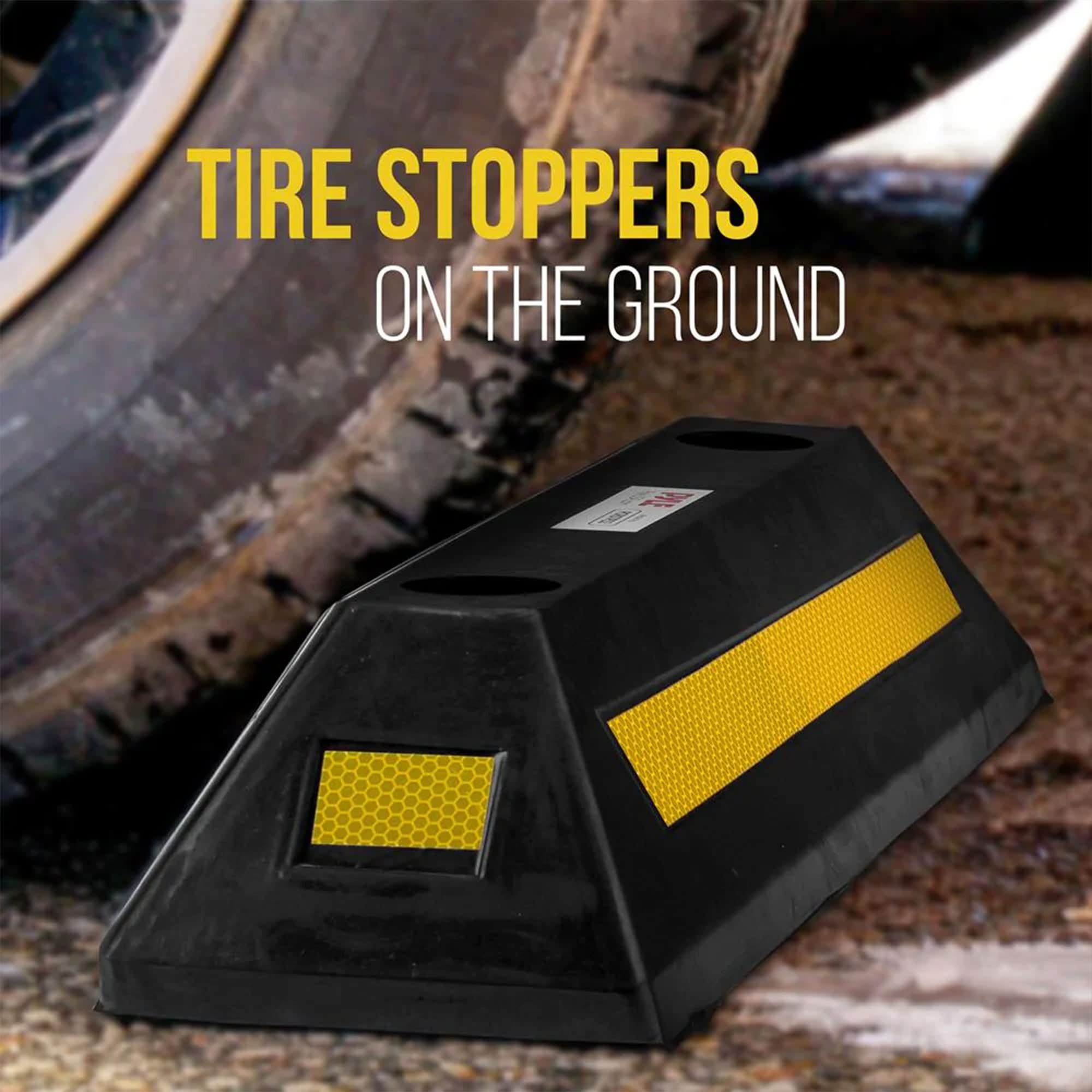 Foto 4 | Tapón De Rueda Pyle Curb De Goma Para Vehículos De Garaje, Paquete De 4 Unidades, Pcrstp1 - Venta Internacional.