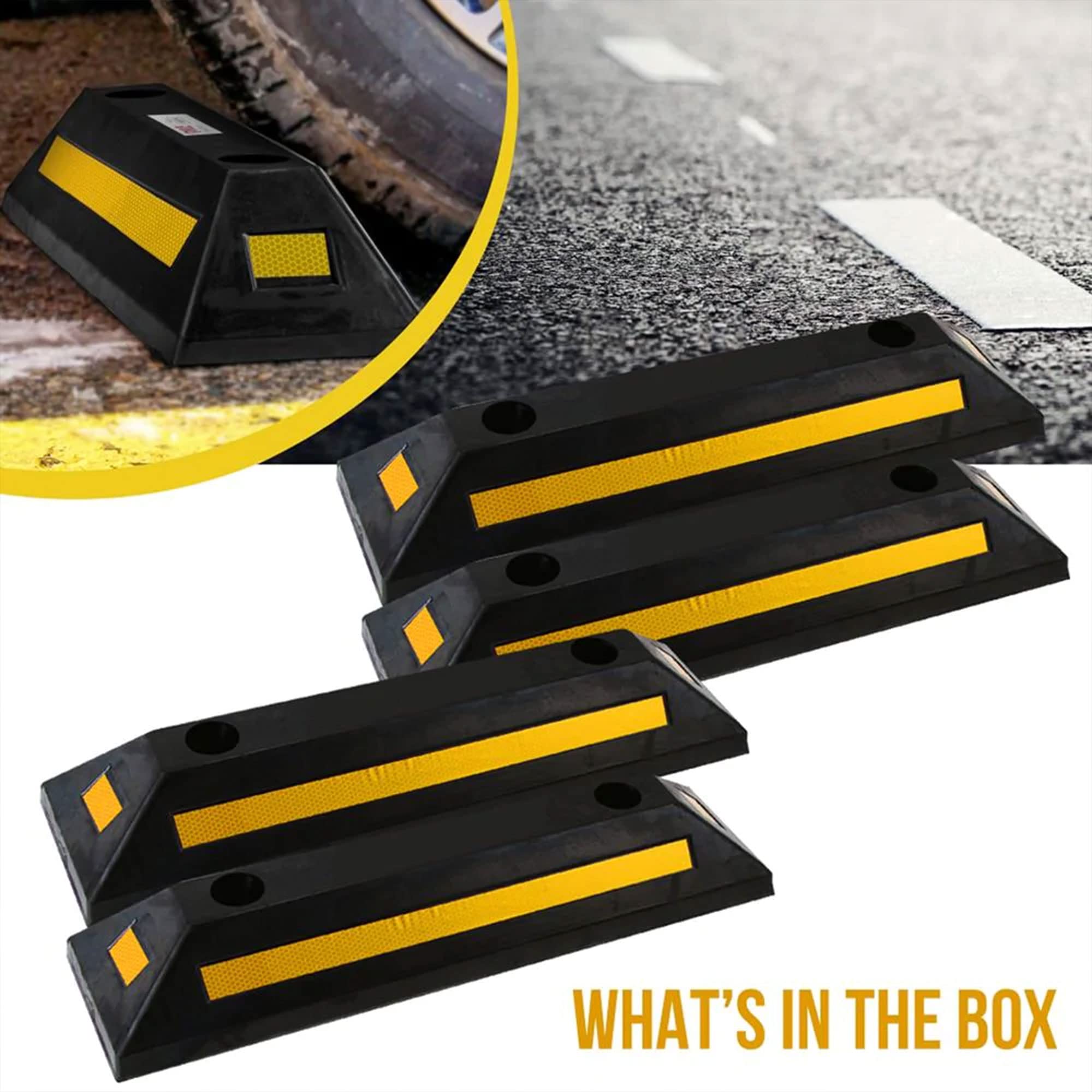 Foto 6 | Tapón De Rueda Pyle Curb De Goma Para Vehículos De Garaje, Paquete De 4 Unidades, Pcrstp1 - Venta Internacional.