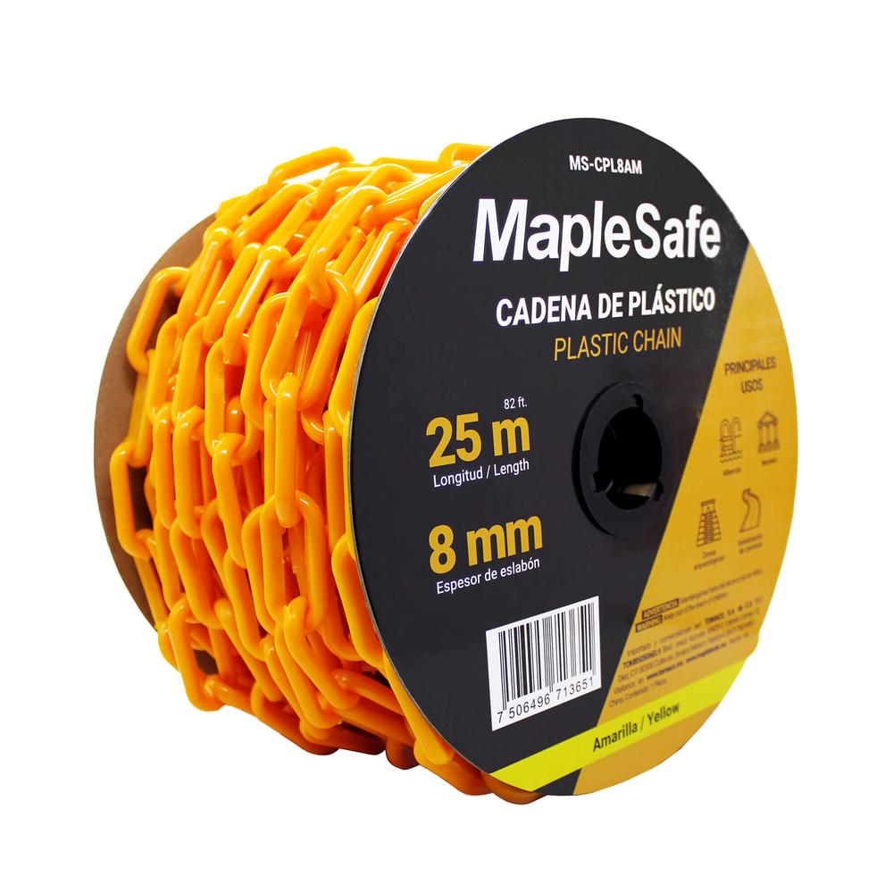 Foto 2 pulgar | Rollo de Cadena Plástica Maple Safe Amarilla 25 m
