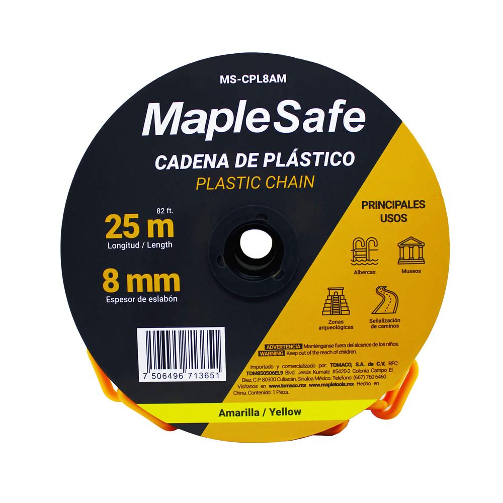 Foto 3 pulgar | Rollo de Cadena Plástica Maple Safe Amarilla 25 m