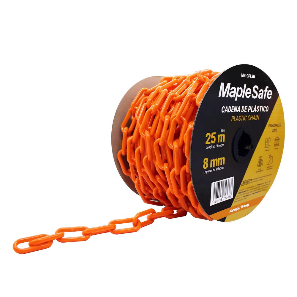 Foto 6 pulgar | Rollo de Cadena Plástica Maple Safe Anaranjada 25 m