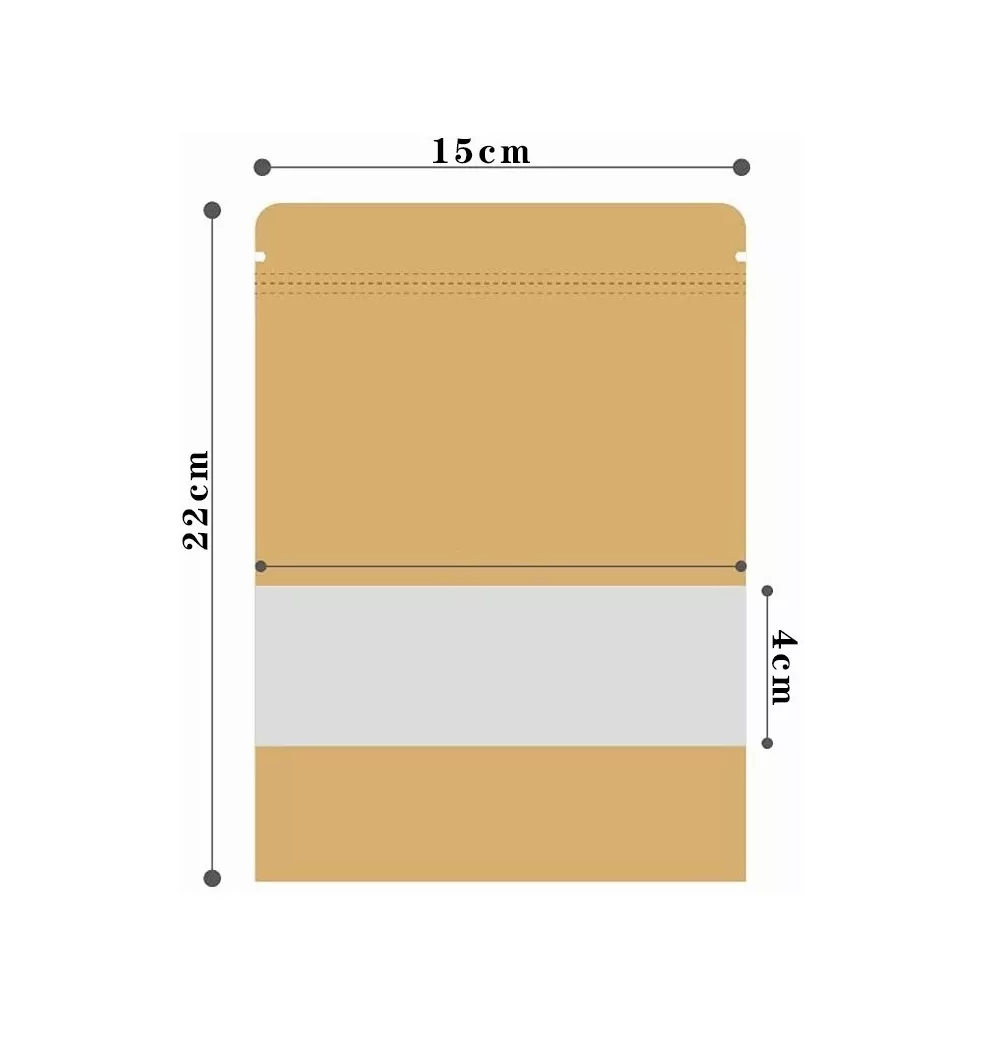 Foto 3 pulgar | Bolsas Stand Up Pouch Kraft Con Ventana Para 250 G Cafe 100 Pzs