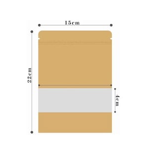 Foto 2 | Bolsas Stand Up Pouch Kraft Con Ventana Para 250 G Cafe 100 Pzs