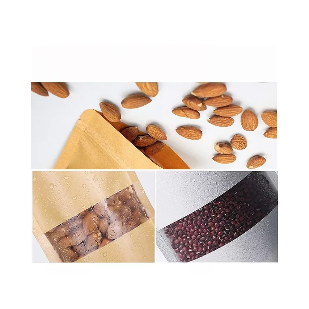 Foto 5 pulgar | Bolsas Stand Up Pouch Kraft Con Ventana Para 250 G Cafe 100 Pzs
