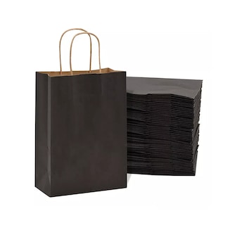 Foto 1 | 50 Bolsas De Papel Kraft Negro 15x21x8 Regalo De Caramelo