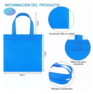 Foto 4 | Mini Bolsas Ecológicas Tejidas 20 x 20 cm Multicolor 30 Piezas