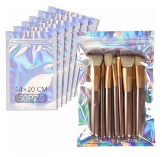 Foto 3 | Bolsas de Plástico Resellable 20 X 14 cm 50 Piezas Tornasol Holográfica