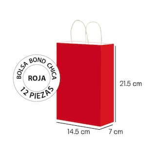 Foto 2 | Bolsa De Papel Bond Optimus Roja Chica Con Asa